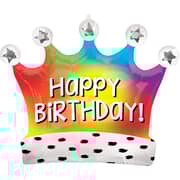 Anagram Birthday Rainbow Crown Supershape Foil Balloon- 27-inch Size