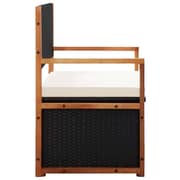 vidaXL Storage Bench 110 cm Poly Rattan and Solid Acacia Wood Black vidaXL Storage Bench 110 cm Poly Rattan and Solid Acacia Wood Black