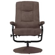 Vidaxl Tv Armchair With Foot Stool Brown Faux Suede Leather Vidaxl Tv Armchair With Foot Stool Brown Faux Suede Leather