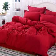 DealsForLess Double Red Duvet Cover Set