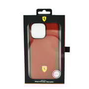 Ferrari Magsafe Leather Stitched Red Line Hard Case For Iphone 14 Pro Max Red