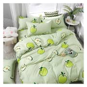 Double Size Bedding Set of 6pcs Green Apple Design