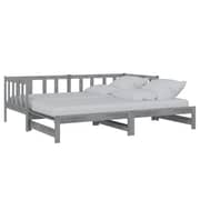 Vidaxl Pull-out Day Bed Grey Solid Pinewood 2x Vidaxl Pull-out Day Bed Grey Solid Pinewood 2x