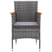vidaXL 9 Piece Garden Dining Set with Cushions Poly Rattan Grey vidaXL 9 Piece Garden Dining Set with Cushions Poly Rattan Grey
