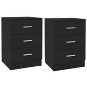 vidaXL Bedside Cabinets 2 pcs Black 38x35x56 cm Engineered Wood vidaXL Bedside Cabinets 2 pcs Black 38x35x56 cm Engineered Wood