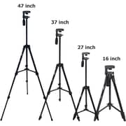 Dmk T-520 Adjustable Height (120cm) Tripod Stand Aluminum Alloy 3-section & 3-way Pan Head Universal 1/4 Mounting With Mobile Holder & Carrying Bag (maximum Load-2kg)