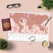 Luckies of London Scratch Map - Rose Gold Travel Edition
