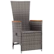 vidaXL Reclining Garden Chairs 2 pcs with Cushions Poly Rattan Grey