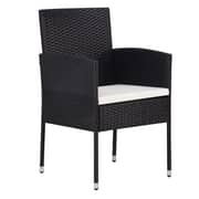 vidaXL 5 Piece Garden Dining Set Poly Rattan Black