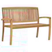 Vidaxl 2-seater Stacking Garden Bench 128.5 Cm Solid Teak Wood Vidaxl 2-seater Stacking Garden Bench 128.5 Cm Solid Teak Wood
