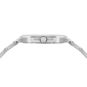 ساعة نون مونتر فضية غير لامعة سوداء / مطاط فضي / فولاذ للجنسين