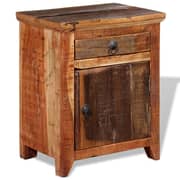vidaXL Nightstand Solid Acacia Reclaimed Wood vidaXL Nightstand Solid Acacia Reclaimed Wood