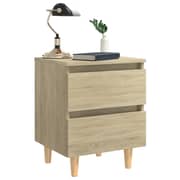 Vidaxl Bed Cabinets & Solid Pinewood Legs 2 Pcs Sonoma Oak 40x35x50 Cm