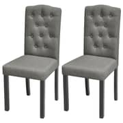 vidaXL 2 Dining Chairs Fabric Upholstery Dark Grey vidaXL 2 Dining Chairs Fabric Upholstery Dark Grey