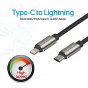 Promate USB C Type C Data & Charging OTG Cable W/Lightning Connector Black LINKMATELTC