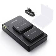 Ravpower Np-fw50 Camera Battery Charger Set With Moistureproof Case Compatible For Sony Cameras (2-pack, Versatile Charging Option, 1100mah) - Black