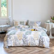 Luna Home Queen/double Size 6 Pieces Bedding Set Without Filler, Beautiful White Ash Leaves Design Luna Home Queen/double Size 6 Pieces Bedding Set Without Filler, Beautiful White Ash Leaves Design