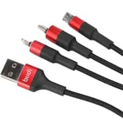 Budi 3-in-1 Fast Charging Cable 1.2m Black Budi 3-in-1 Fast Charging Cable 1.2m Black