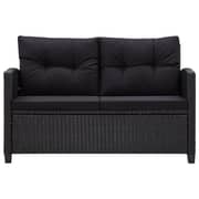 Vidaxl 6 Piece Garden Sofa Set With Cushions Poly Rattan Black