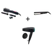 Remington AS7051 Hair Styler +S3500 Hair Straightner+D1500 Travel Hair Dryer