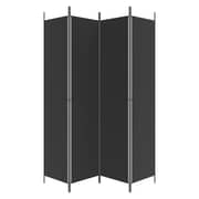 vidaXL 4-Panel Room Divider Black 200x220 cm Fabric