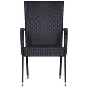 Vidaxl Stackable Outdoor Chairs 6 Pcs Poly Rattan Black Vidaxl Stackable Outdoor Chairs 6 Pcs Poly Rattan Black