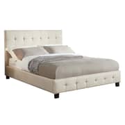 Alexis Cream Upholstered Blind Tufted Bed King Bed without Mattress Cream Alexis Cream Upholstered Blind Tufted Bed King Bed without Mattress Cream