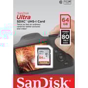Sandisk SDSDUNC064GGN6IN Ultra SDXC 64GB 80MB/s Class 10 UHS-I