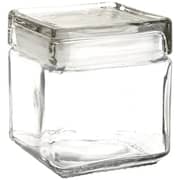Anchor Hocking 85587R 1 Quart Stackable Square Clear Glass Storage Jar