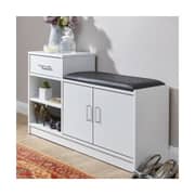 Hallway Shoe Bench with Seat (White)