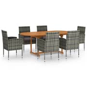 Vidaxl 7 Piece Garden Dining Set Poly Rattan Anthracite