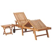 Vidaxl Sun Lounger With Table Solid Teak Wood Vidaxl Sun Lounger With Table Solid Teak Wood