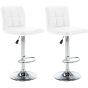Vidaxl Bar Stools 2 Pcs White Faux Leather