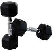 Ultimax Rubber Encased Dumbbell Set Barbell Set Hex Rubber Dumbbell Solid Iron Hex Dumbbells - 3kg X 2