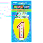 Unique- Numerical 1 Glitter Candle With Cake Décor