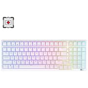 RK Rk98 Tri-mode Hot Swappable Rgb Mechanical Gaming Keyboard Blue Switch White