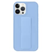Margoun case for iPhone 14 Pro Max with Hand Grip Foldable Magnetic Kickstand Wrist Strap Finger Grip Cover 6.7 inch Light Blue