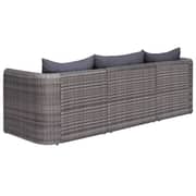 Vidaxl 3 Piece Garden Sofa Set With Cushions Grey Poly Rattan Vidaxl 3 Piece Garden Sofa Set With Cushions Grey Poly Rattan