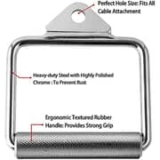 ULTIMAX 2Pcs D-Rubber Handle Cable Machine Attachment Exercise Handle Pull Down Rowing Handle Weightlifting Accessory for Gym Home Cable Attachment, Non Slip and Durable Handle-Chrome