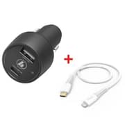 Hama Lightning To USB Type-C Cable 1.5m White+Dual Port Car Charger Black Hama Lightning To USB Type-C Cable 1.5m White+Dual Port Car Charger Black
