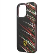 Ferrari Case Black With Double Layer Grass Print iPhone 14 Pro