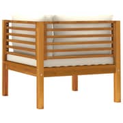 Vidaxl Sectional Corner Sofa With Cream White Cushion Acacia Wood Vidaxl Sectional Corner Sofa With Cream White Cushion Acacia Wood