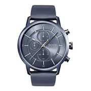 Hugo Boss 1513575 Architectural Quartz Chrono Blue Leather Watch Men