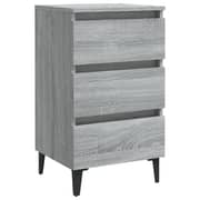 Vidaxl Bed Cabinet With Metal Legs Grey Sonoma 40x35x69 Cm Vidaxl Bed Cabinet With Metal Legs Grey Sonoma 40x35x69 Cm
