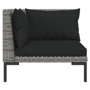 vidaXL 8 Piece Garden Lounge Set with Cushions Poly Rattan Dark Grey vidaXL 8 Piece Garden Lounge Set with Cushions Poly Rattan Dark Grey