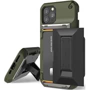 Vrs Design Damda Glide Hybrid Designed For Iphone 11 Pro Case Cover Wallet [semi Automatic] Slider Credit Card Holder Slot [3-4 Cards] & Kickstand - Green