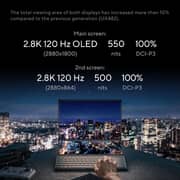 Asus Zenbook Pro 14 Duo OLED UX8402ZE-OLED207W Laptop - Core i7 2.3GHz 16GB 1TB 4GB Win11Home 14.5inch 2.8K Tech Black English/Arabic Keyboard