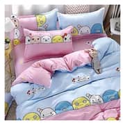 Queen Size Bedding Set 6pcs Cartoon Design Pink Color