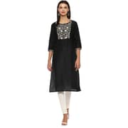 IMARA Black & White Embroidered Kurta Set Size L