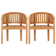 Vidaxl Banana Chairs 2 Pcs Solid Teak Wood Vidaxl Banana Chairs 2 Pcs Solid Teak Wood